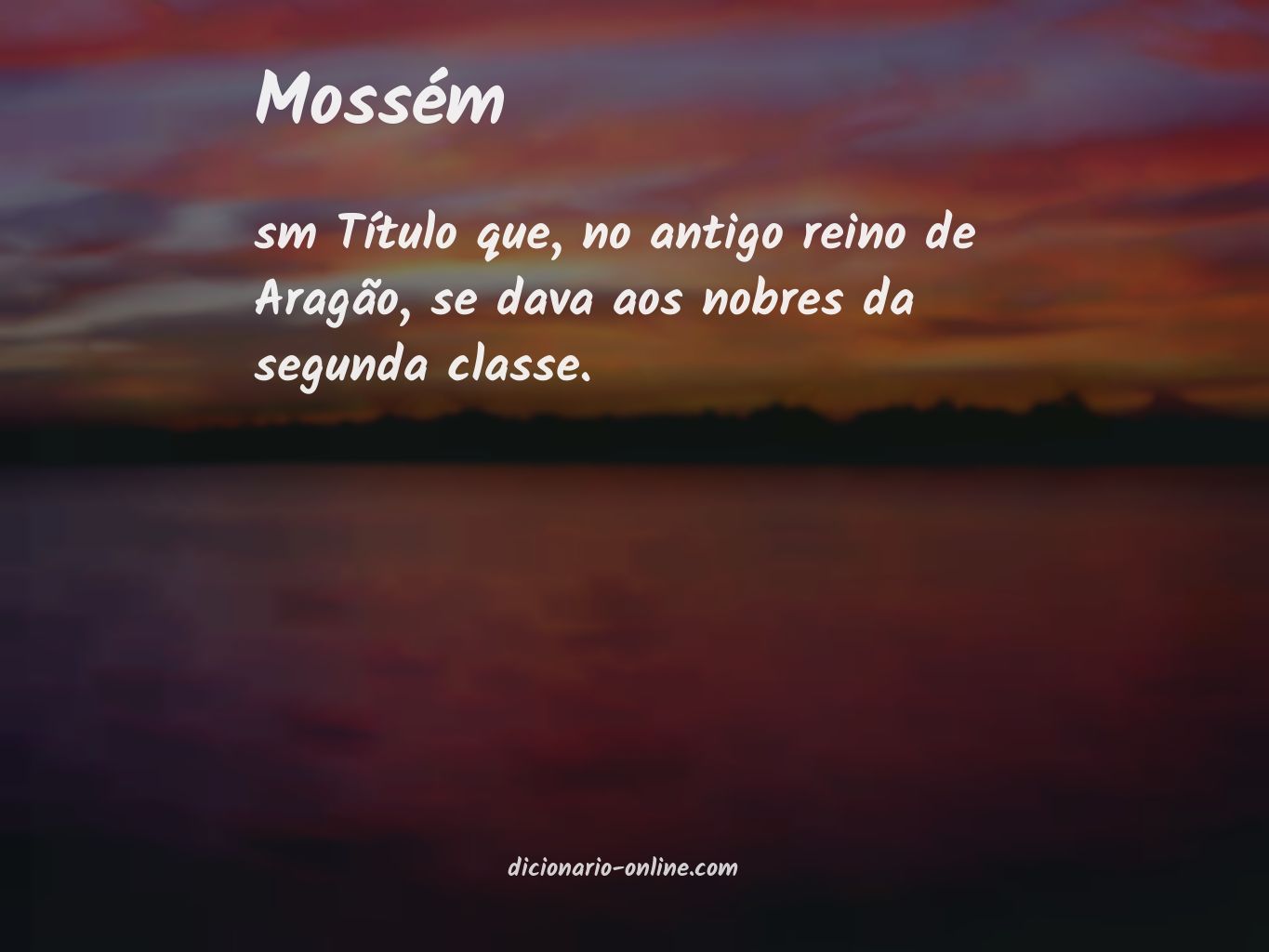 Significado de mossém