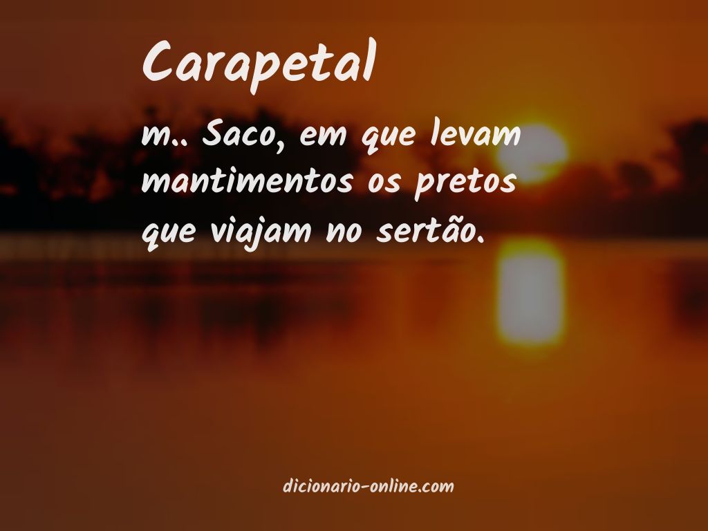 Significado de carapetal