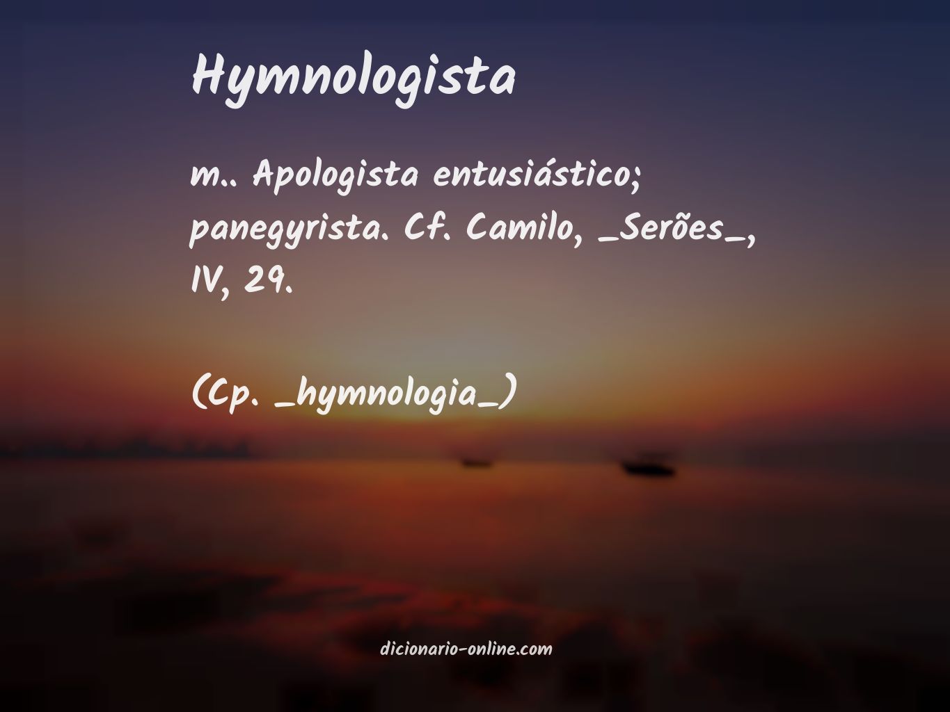 Significado de hymnologista