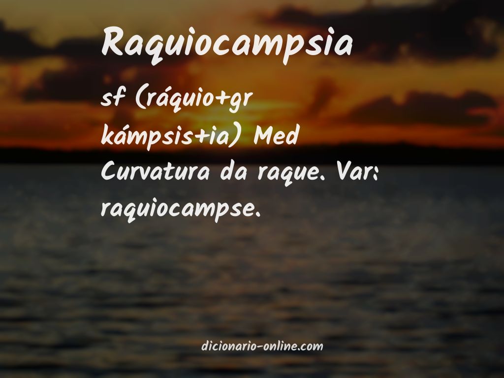 Significado de raquiocampsia