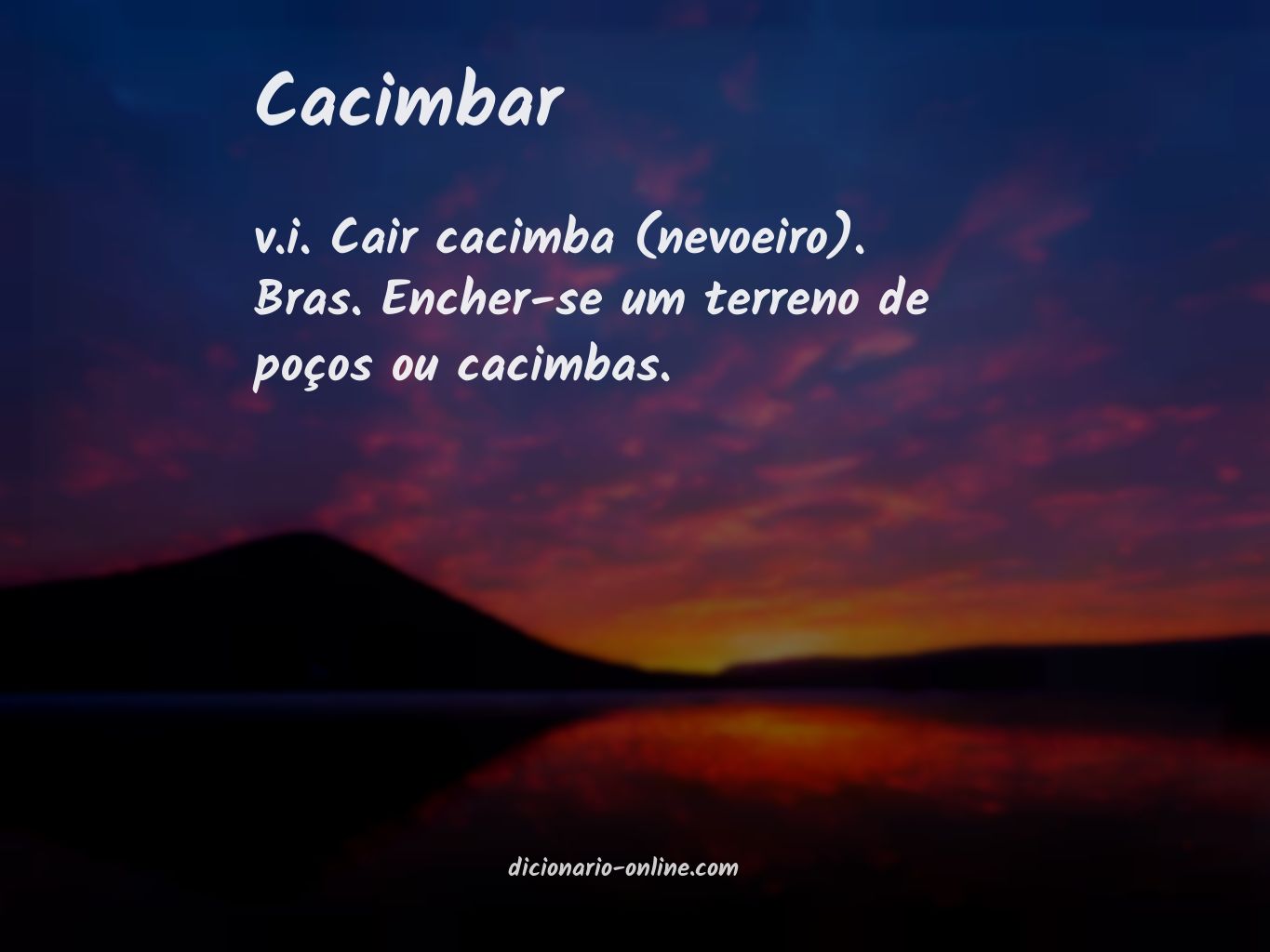 Significado de cacimbar