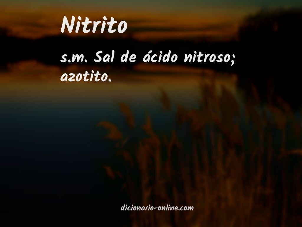 Significado de nitrito