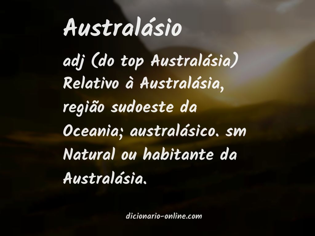 Significado de australásio