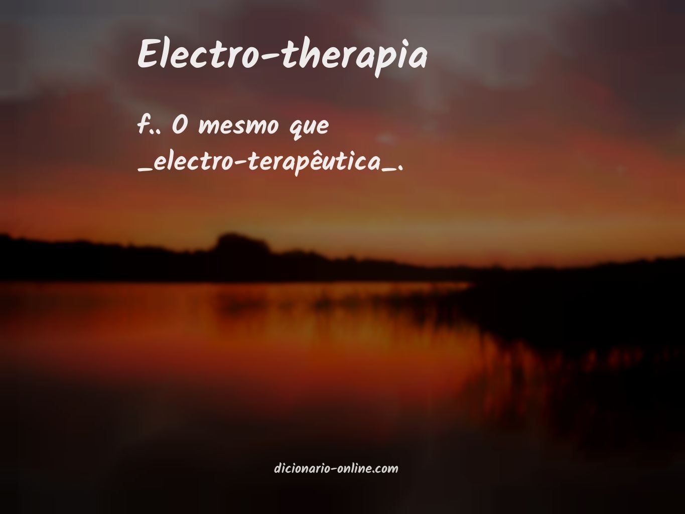 Significado de electro-therapia