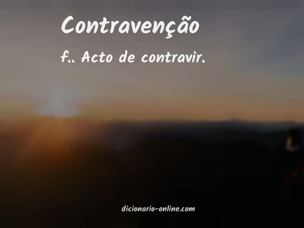 Significado de contravenção