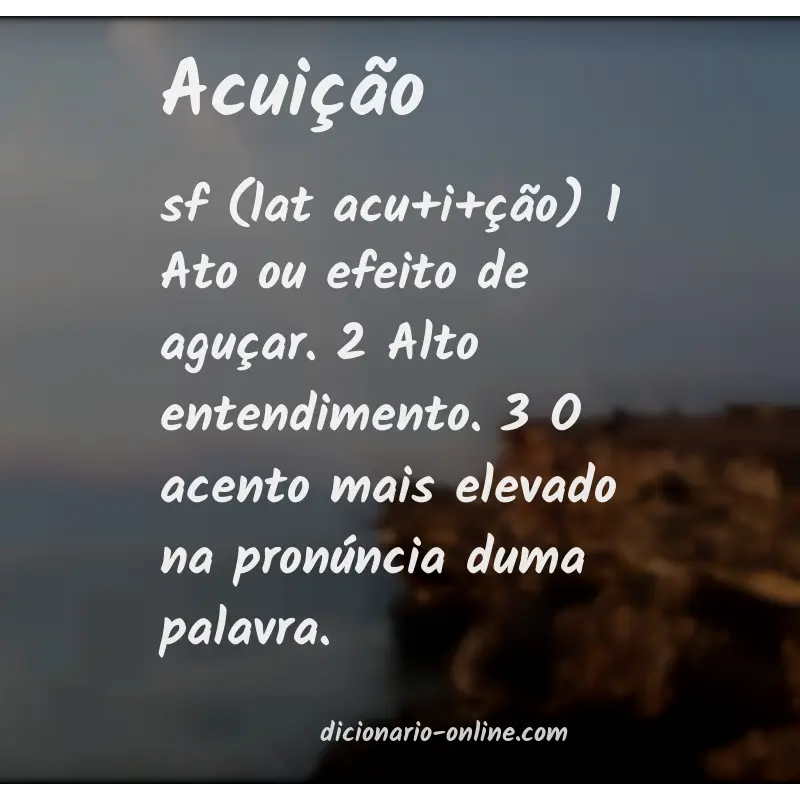 Significado de acuição