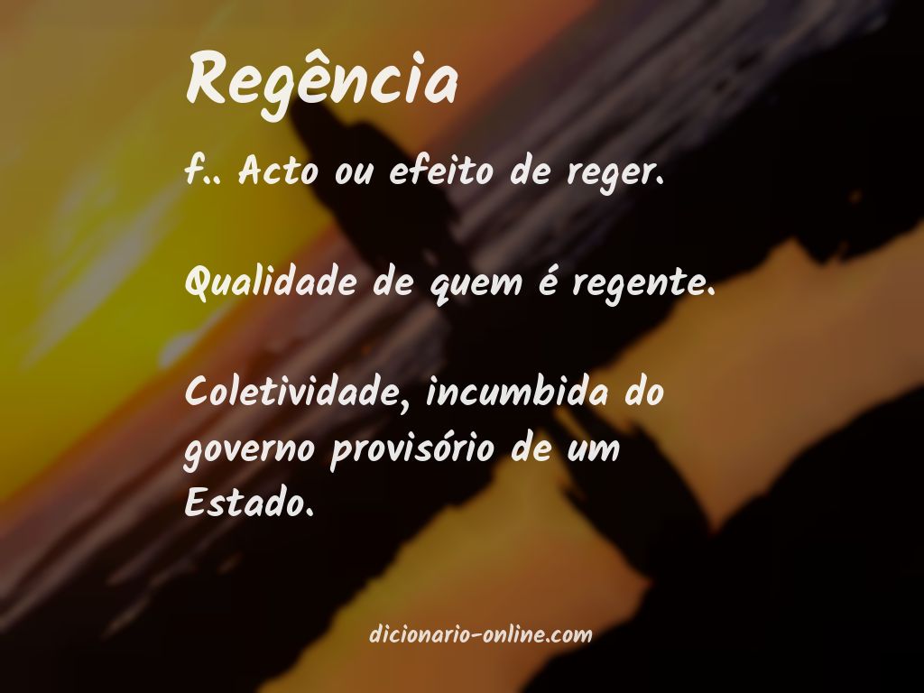 Significado de regência