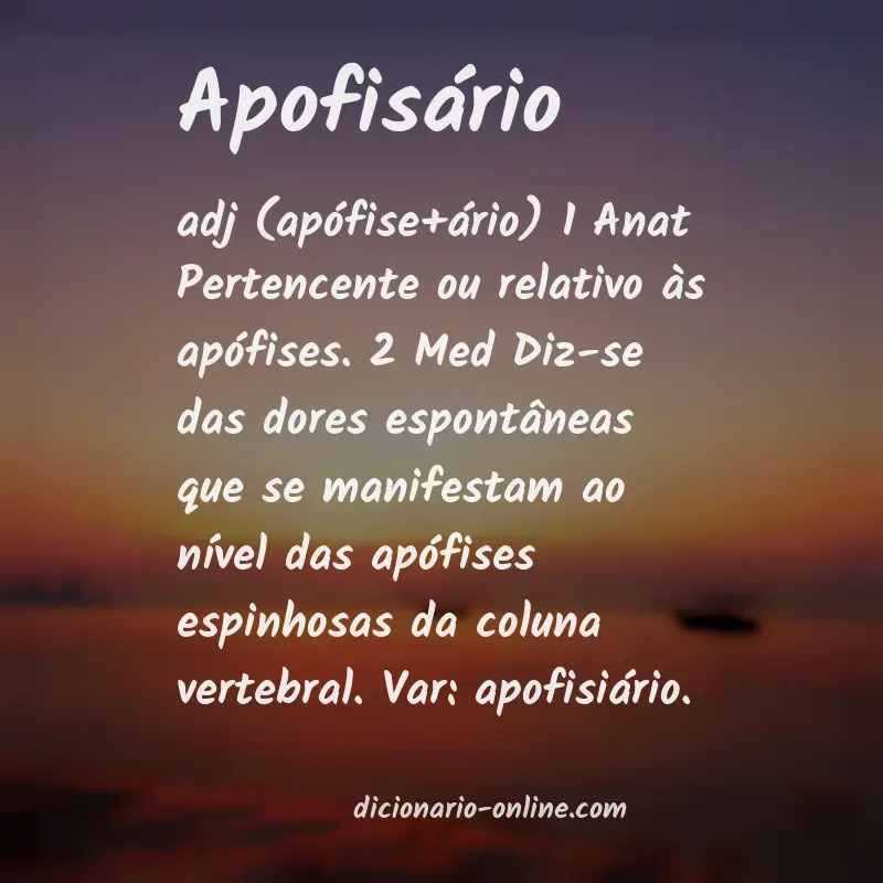 Significado de apofisário