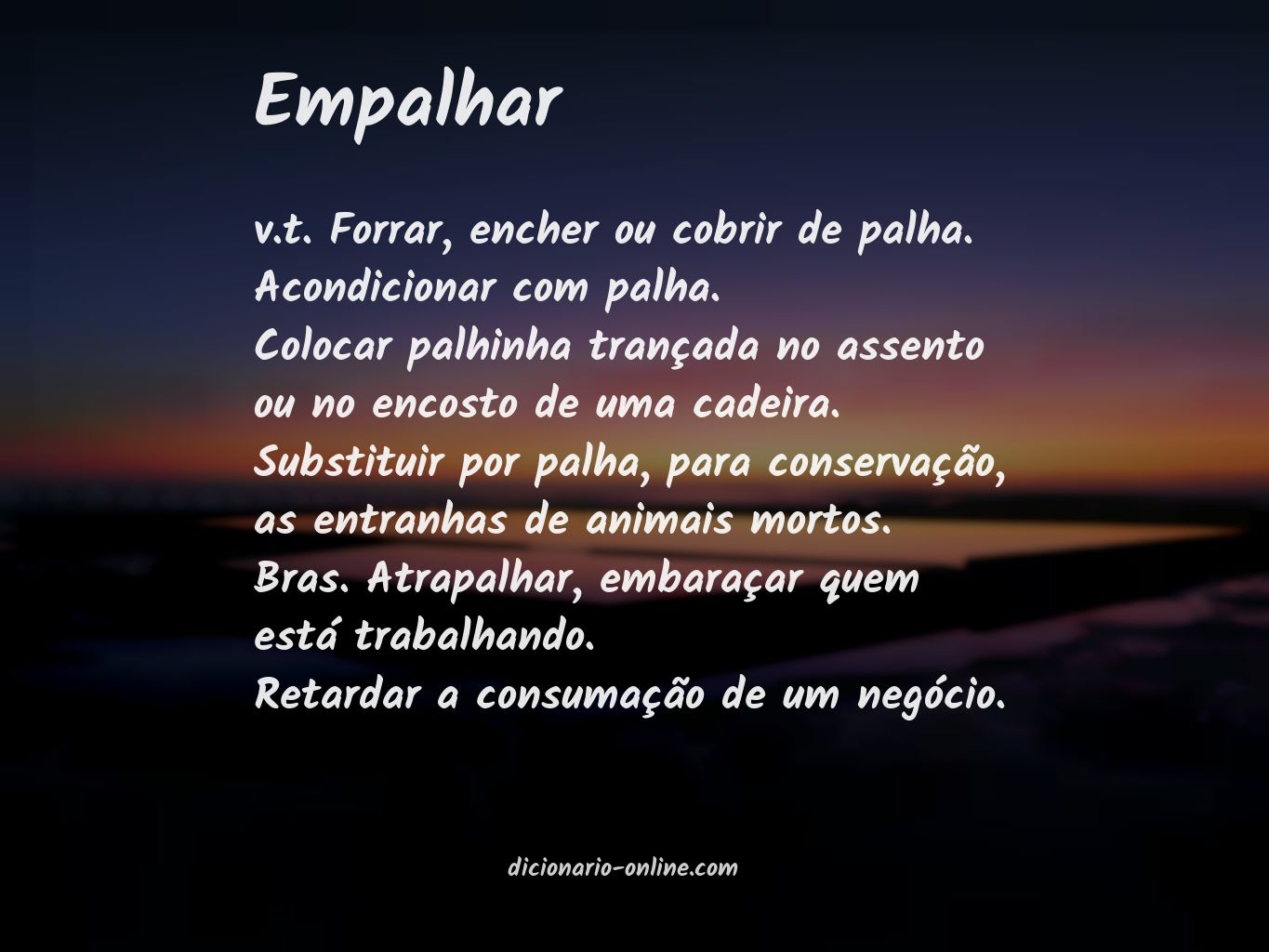 Significado de empalhar