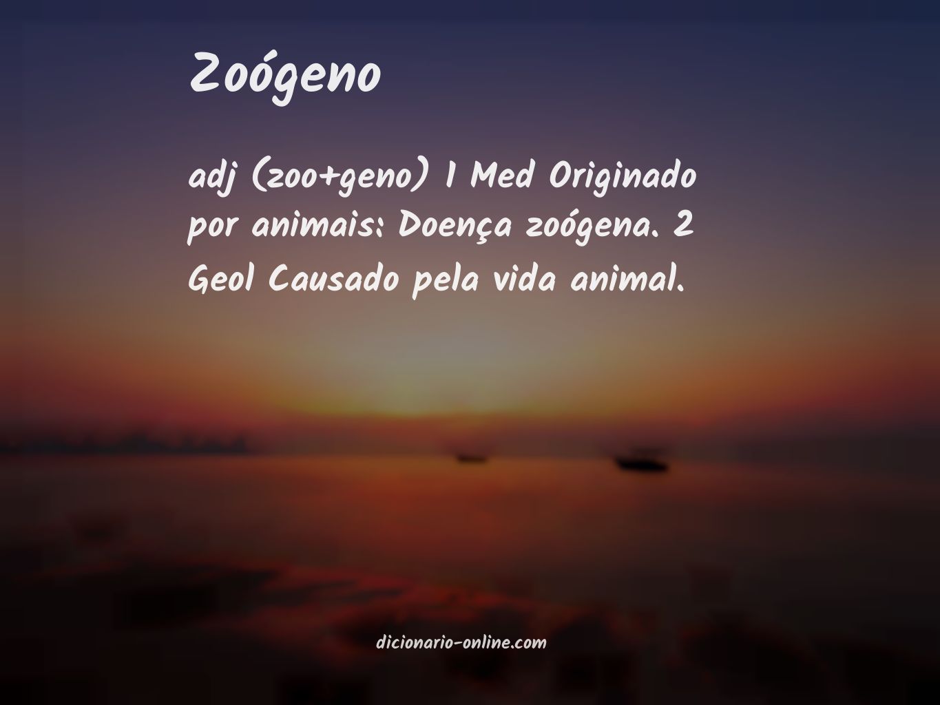 Significado de zoógeno