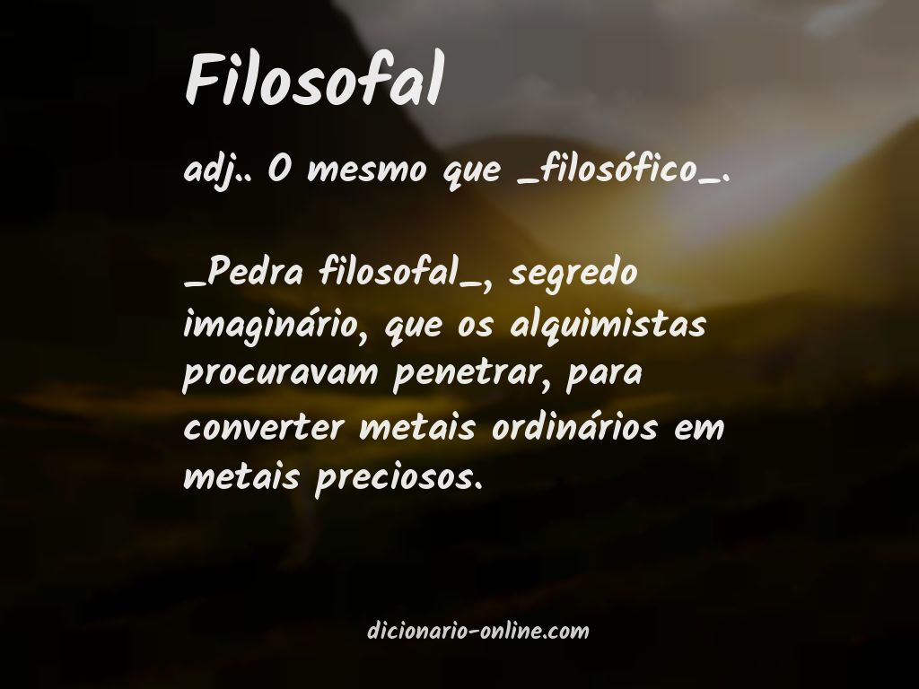 Significado de filosofal