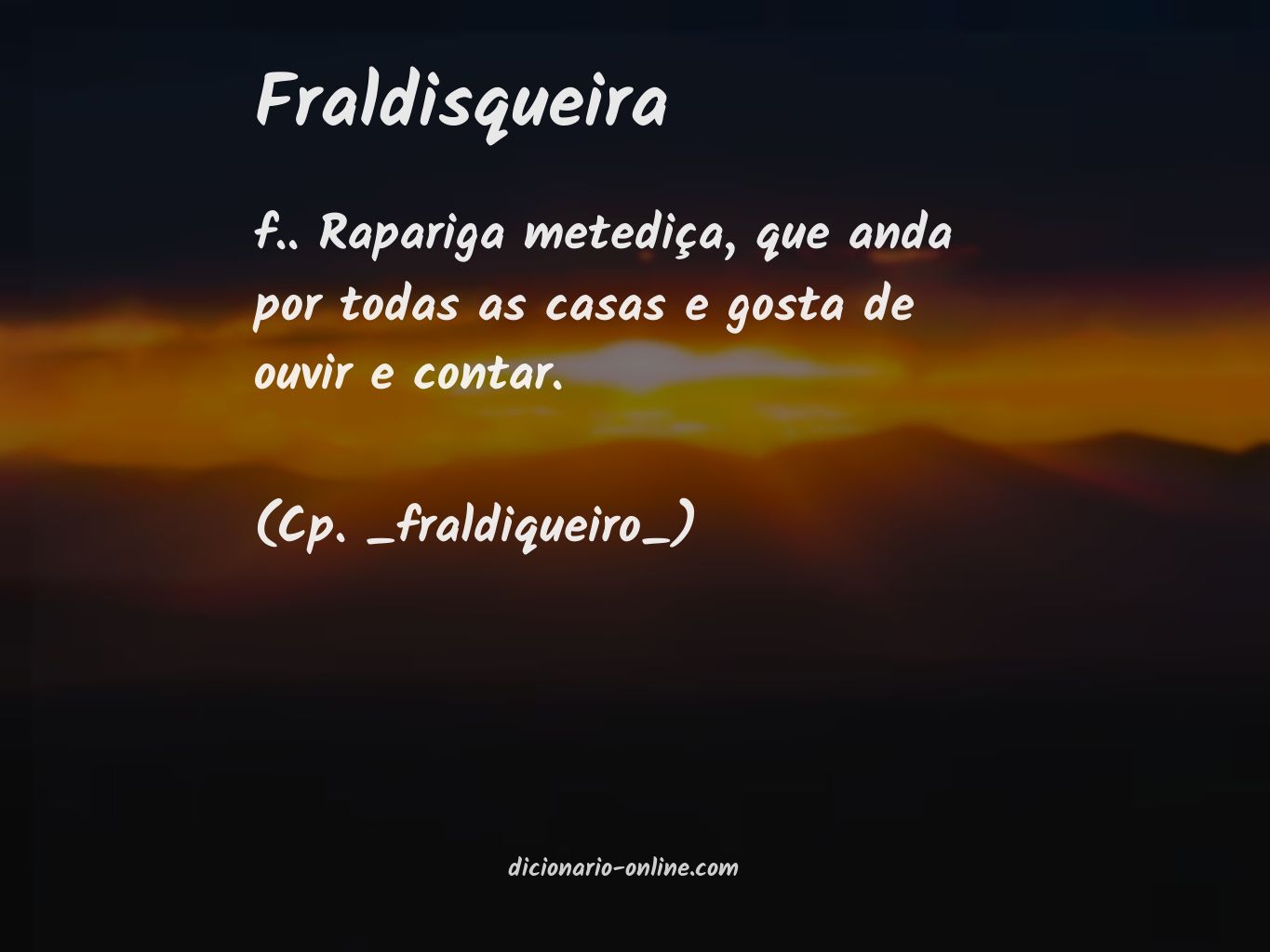 Significado de fraldisqueira