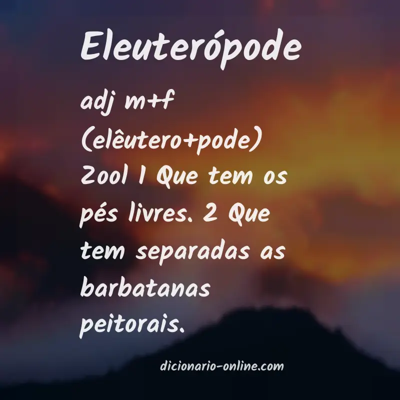 Significado de eleuterópode