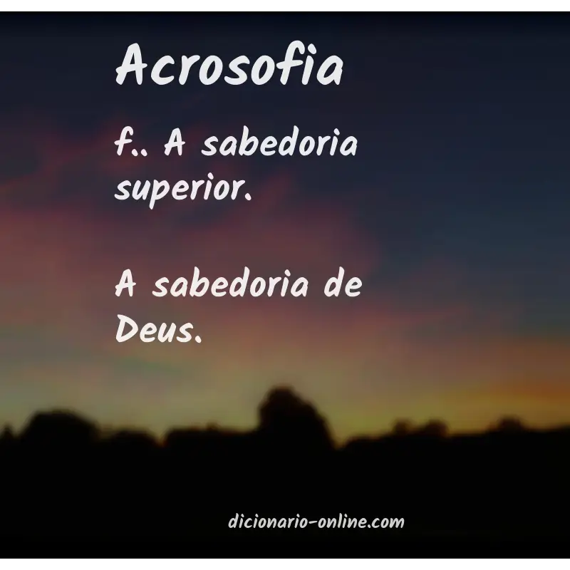 Significado de acrosofia