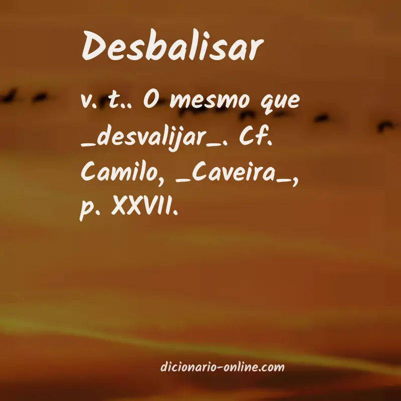 Significado de desbalisar
