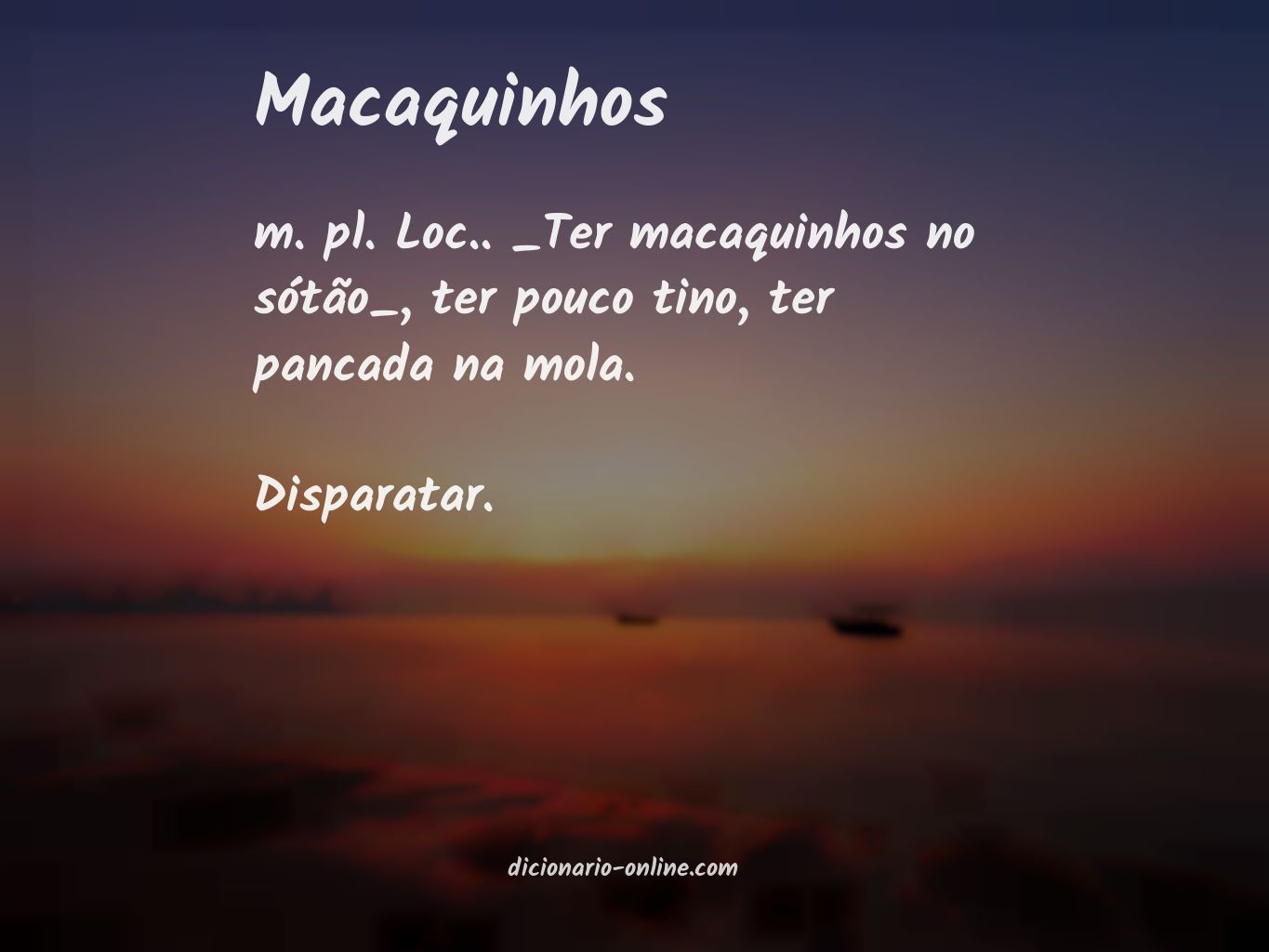 Significado de macaquinhos