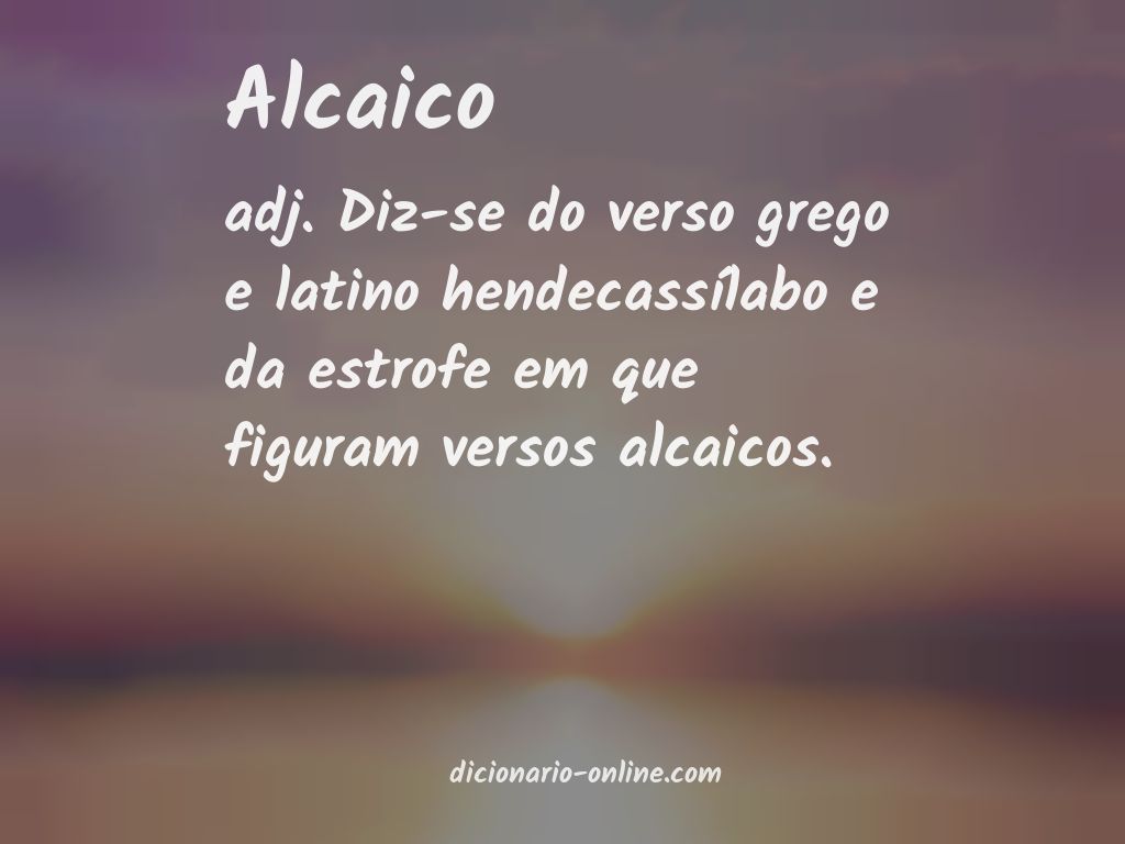 Significado de alcaico