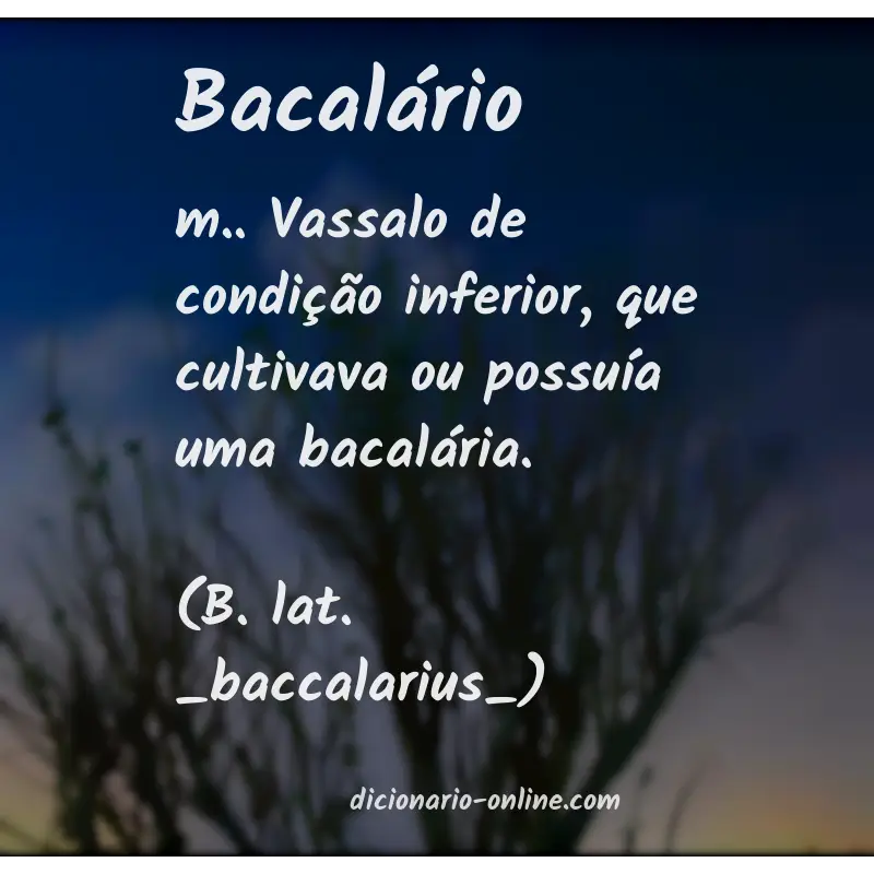 Significado de bacalário