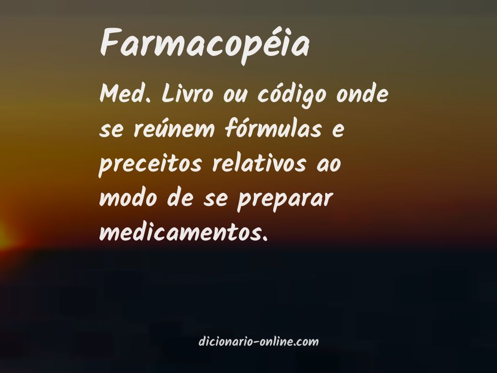 Significado de farmacopéia