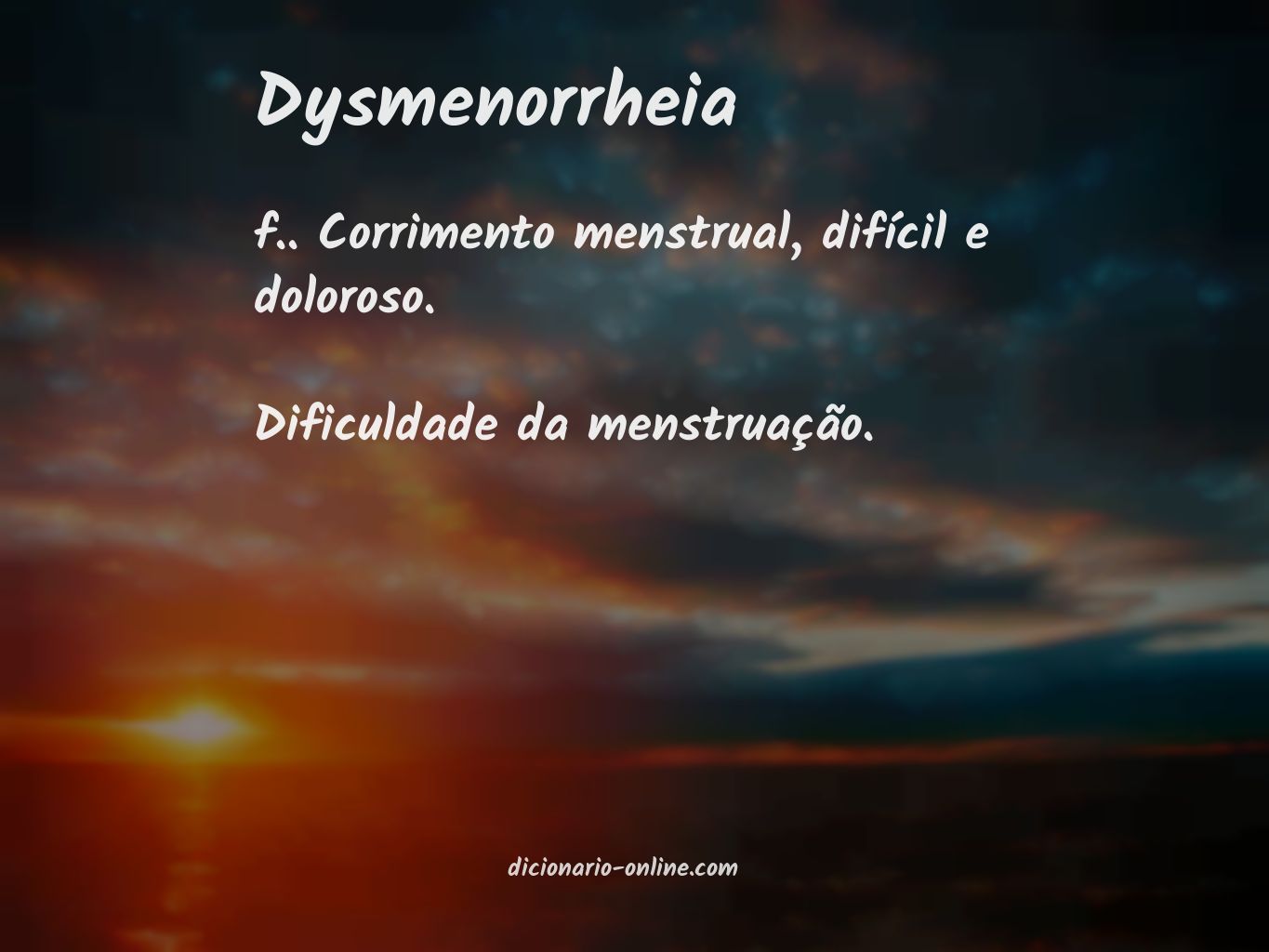 Significado de dysmenorrheia