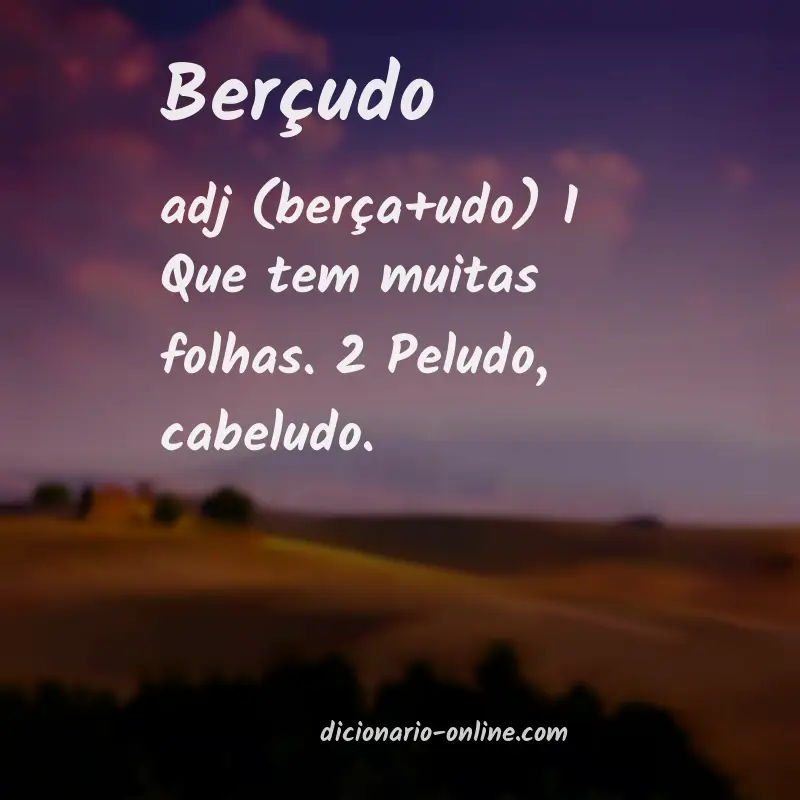 Significado de berçudo