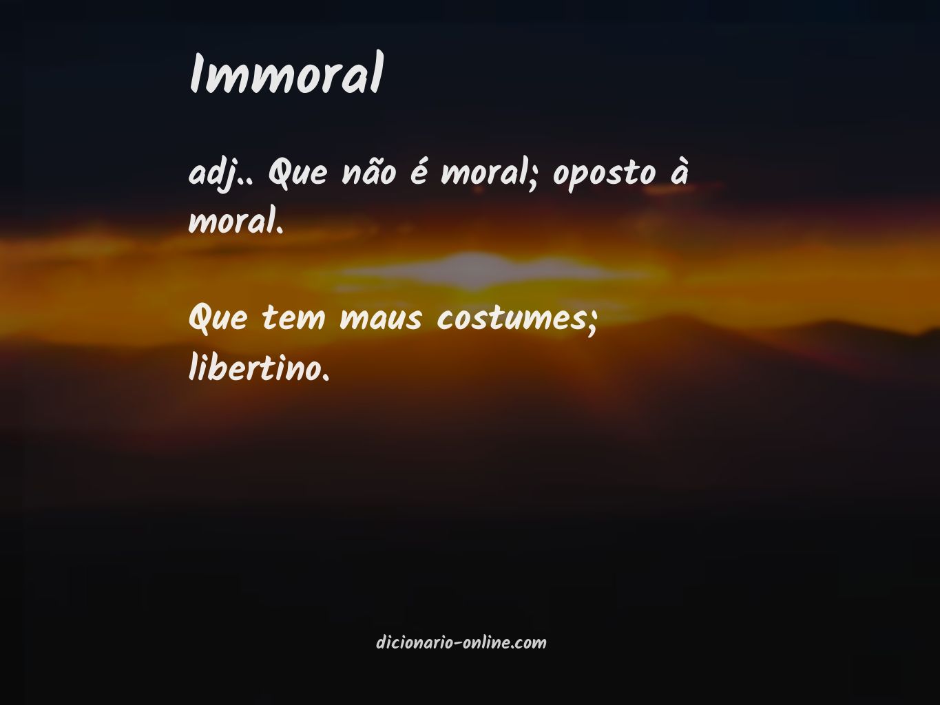 Significado de immoral