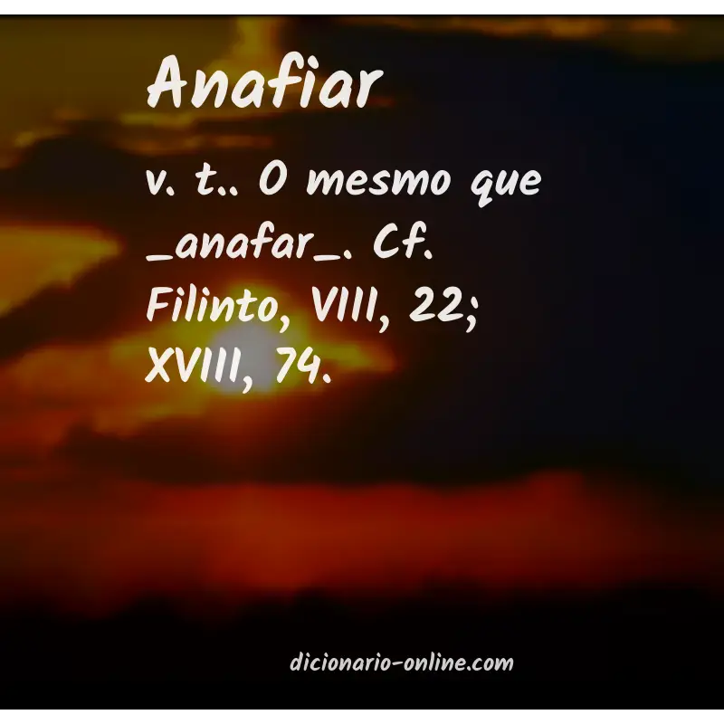 Significado de anafiar