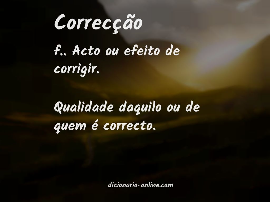 Significado de correcção