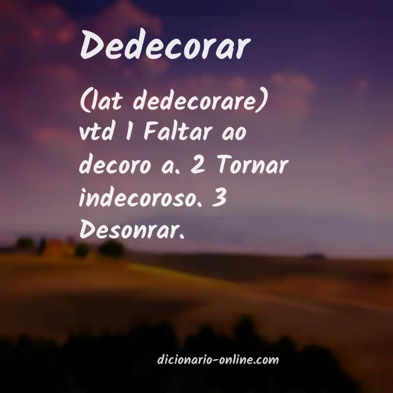 Significado de dedecorar