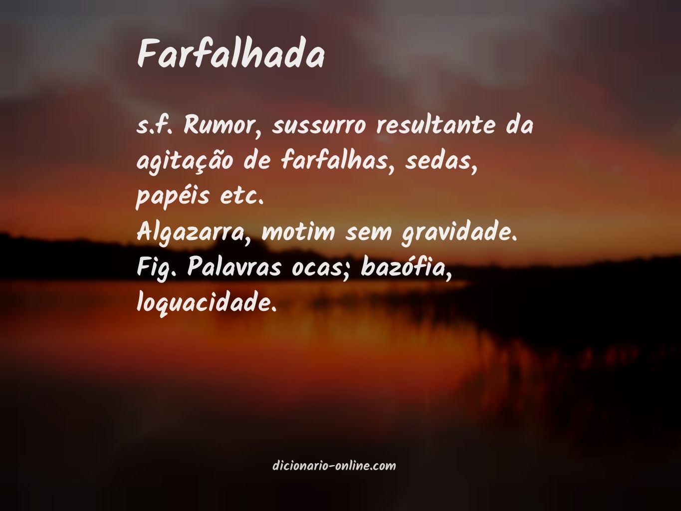 Significado de farfalhada