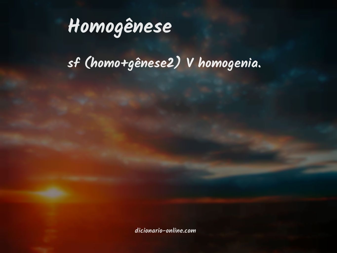 Significado de homogênese
