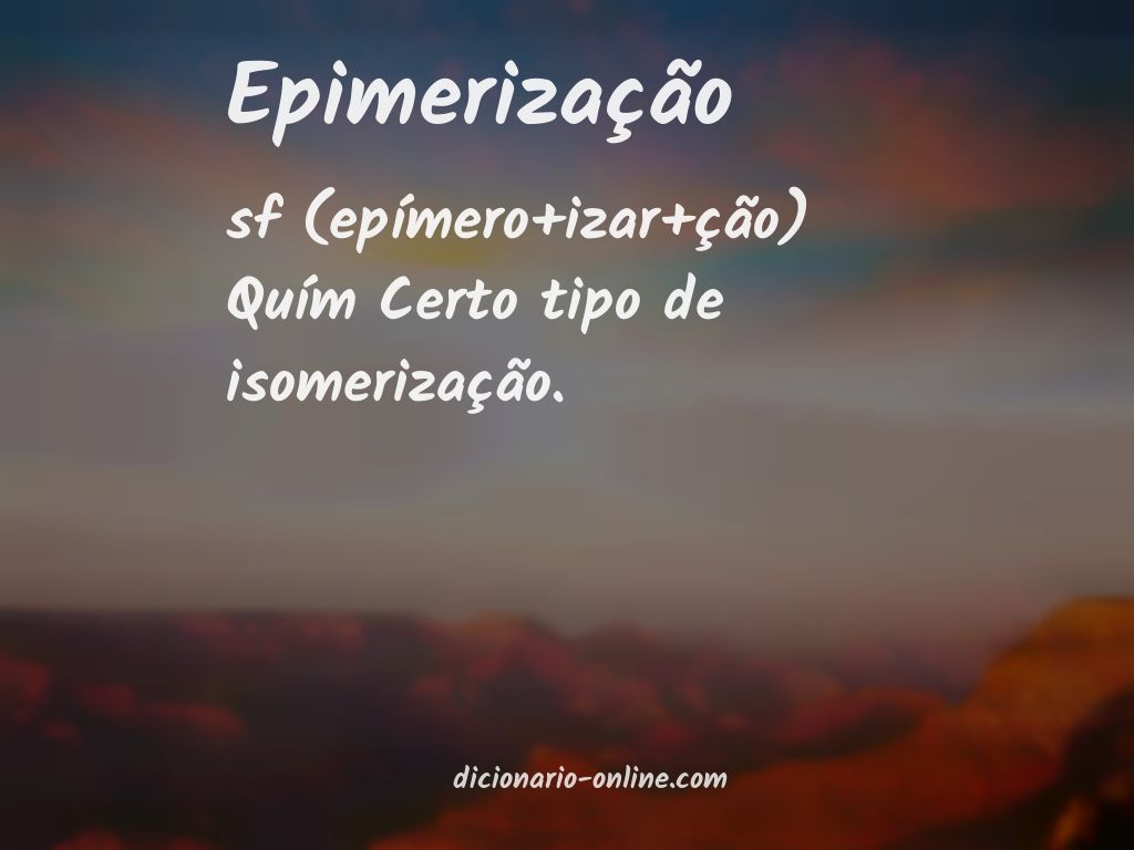 Significado de epimerização