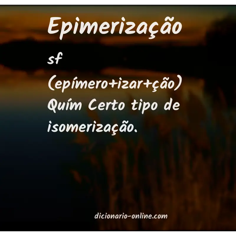 Significado de epimerização