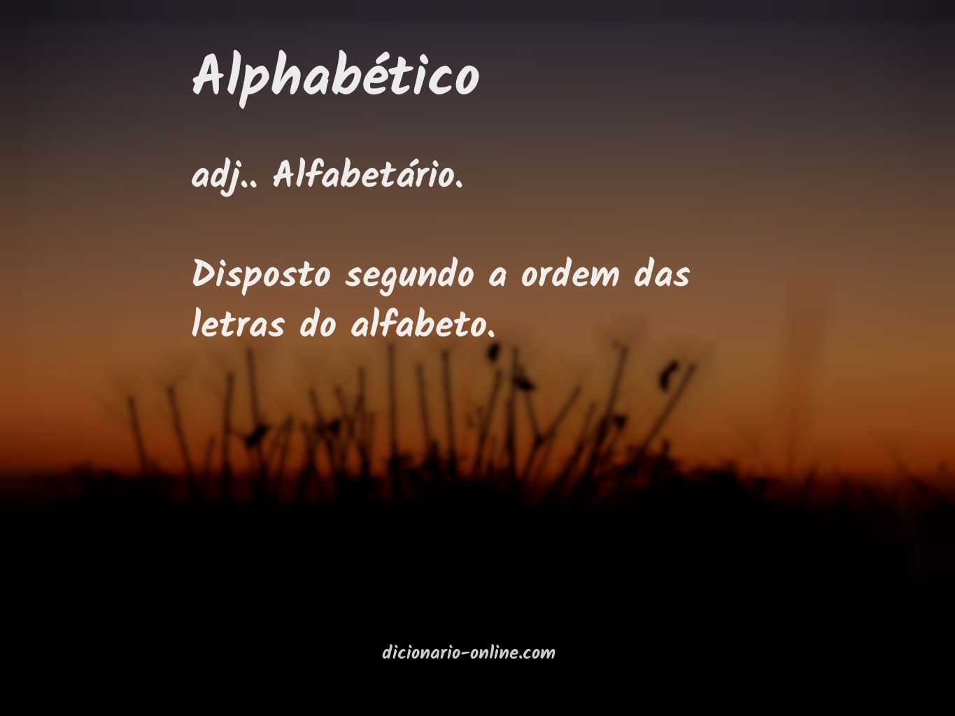 Significado de alphabético