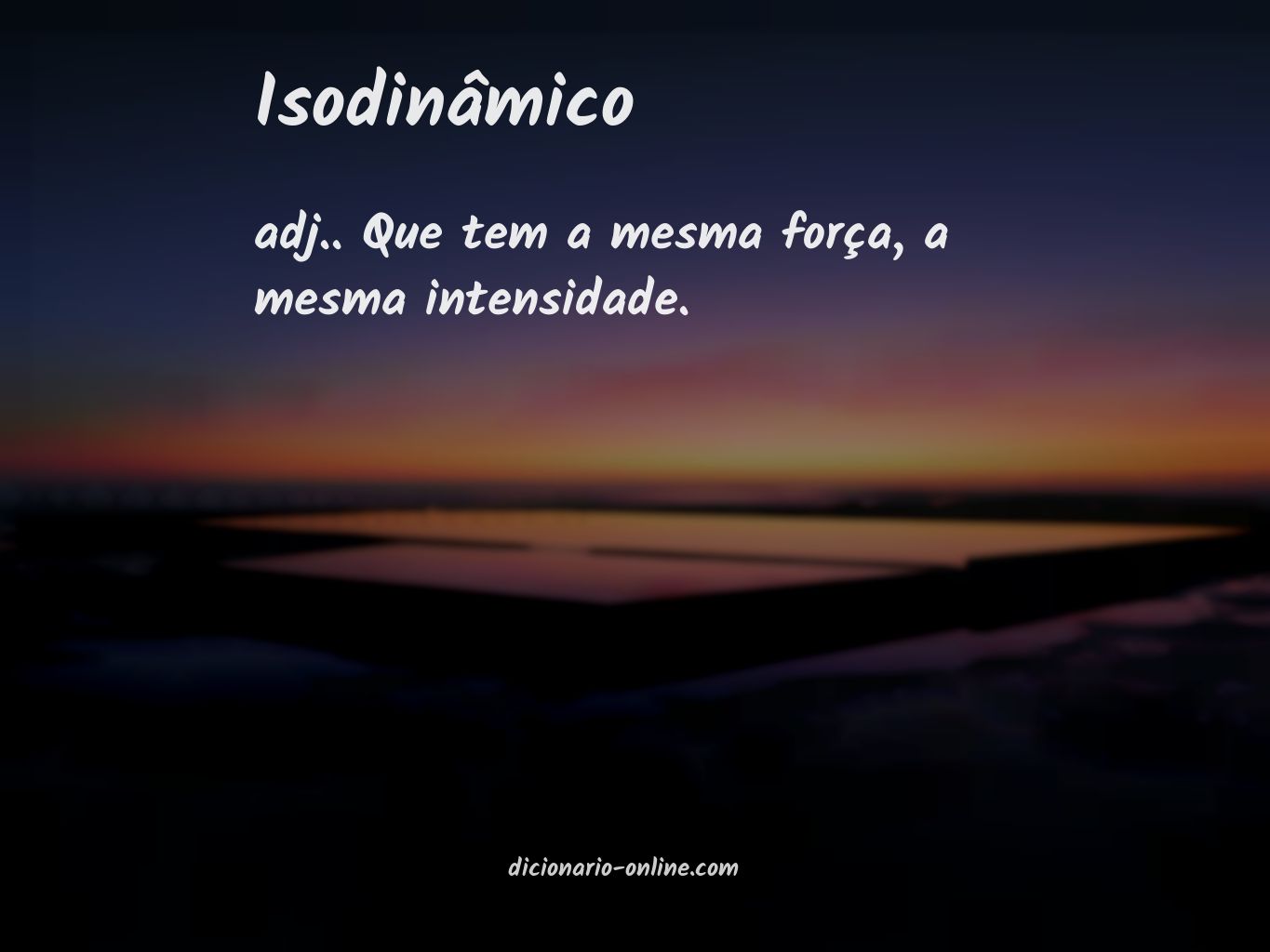 Significado de isodinâmico