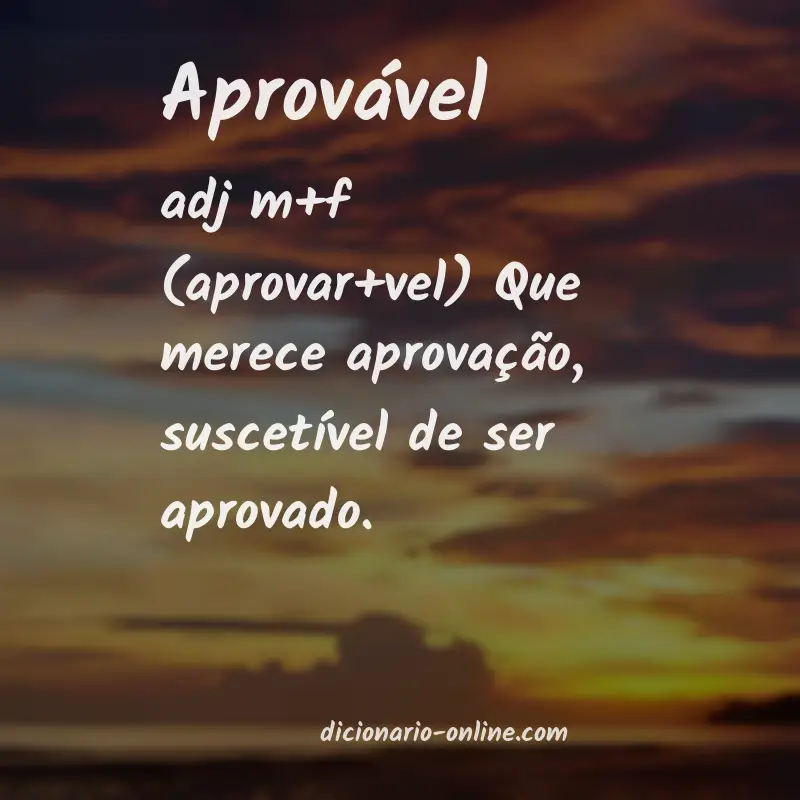 Significado de aprovável
