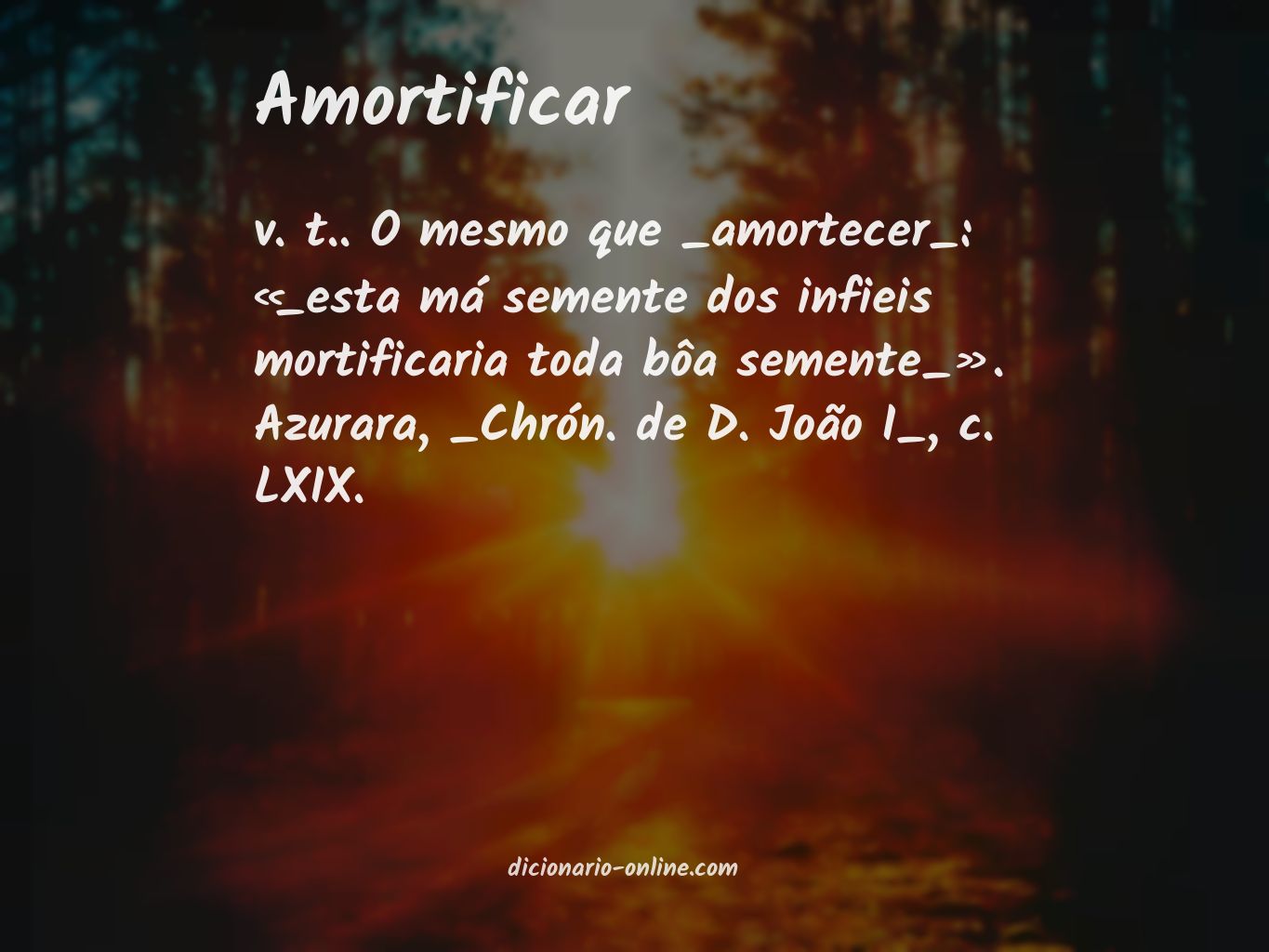 Significado de amortificar