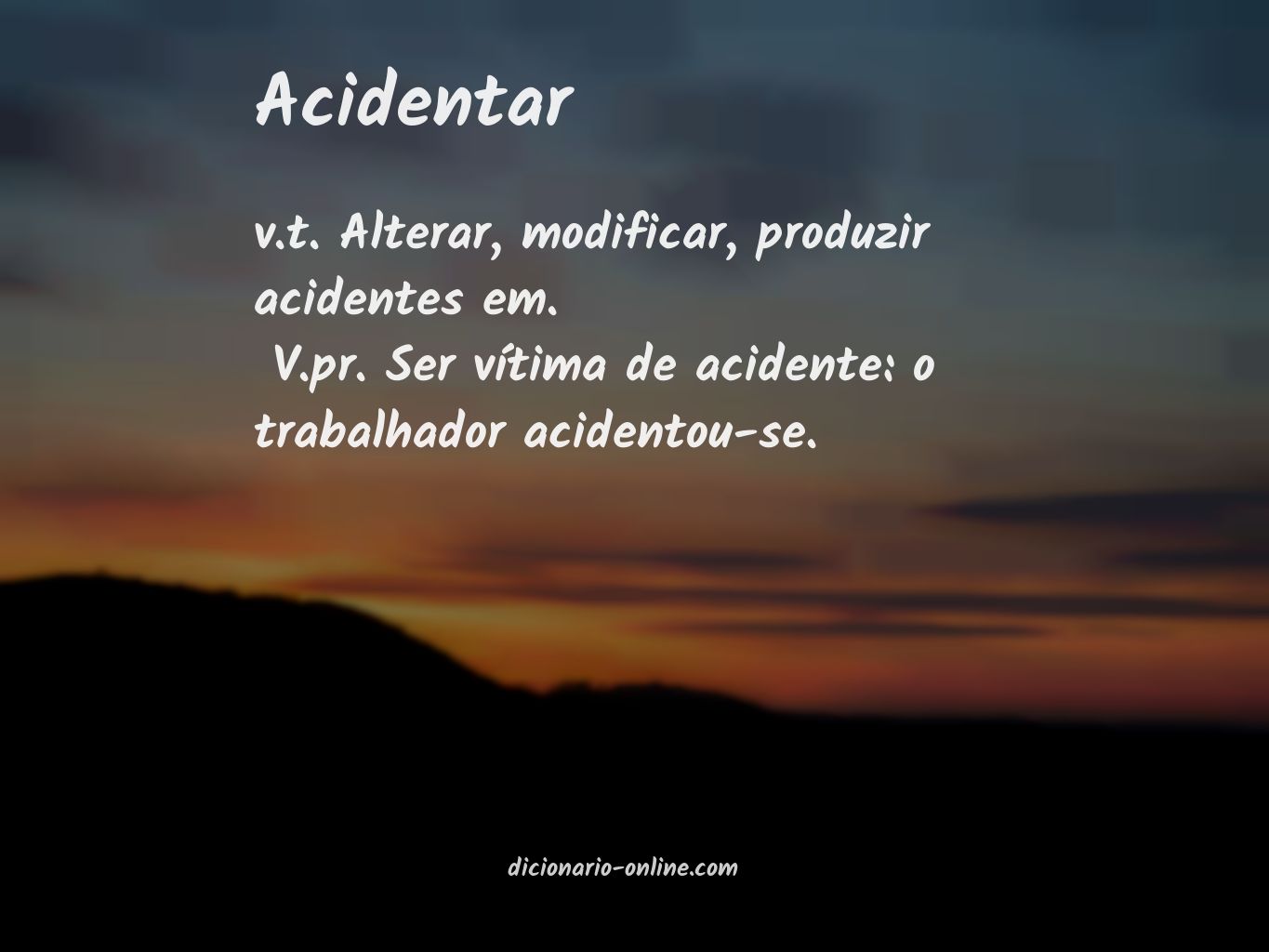 Significado de acidentar