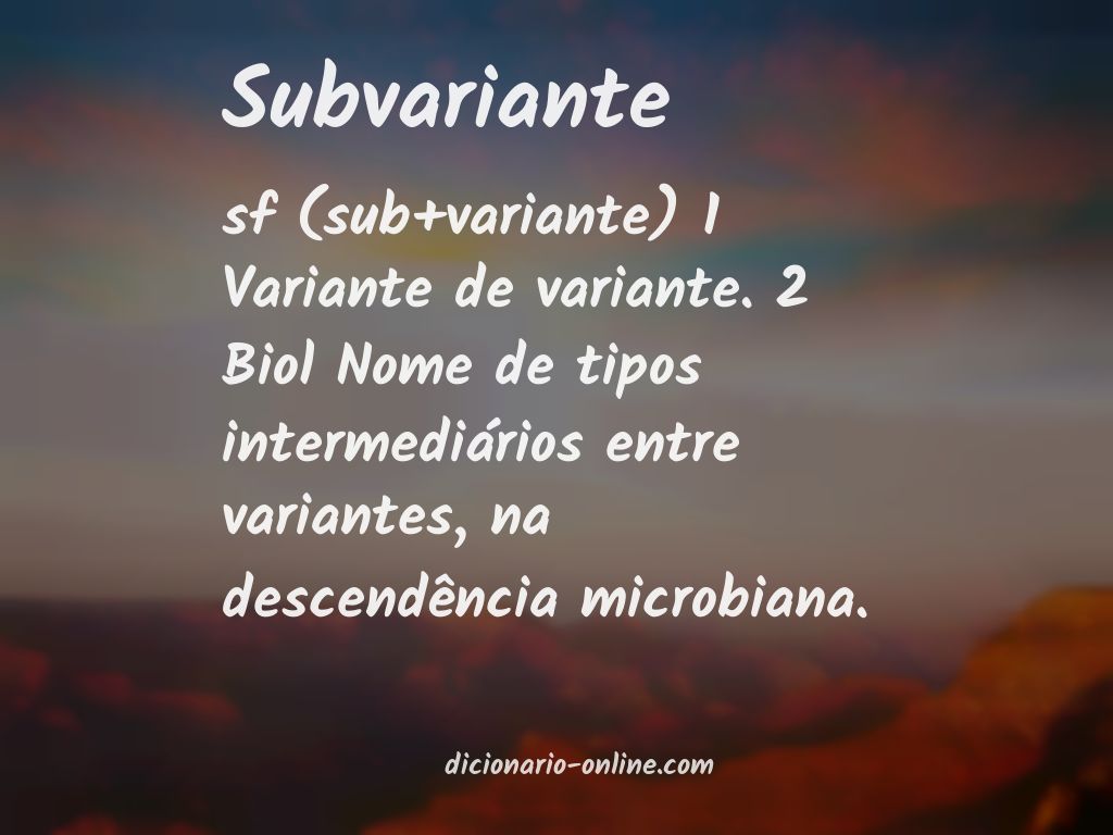 Significado de subvariante