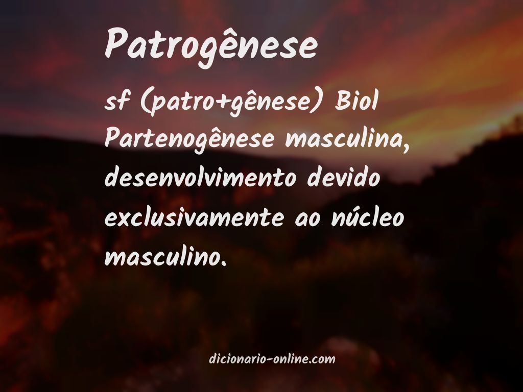 Significado de patrogênese