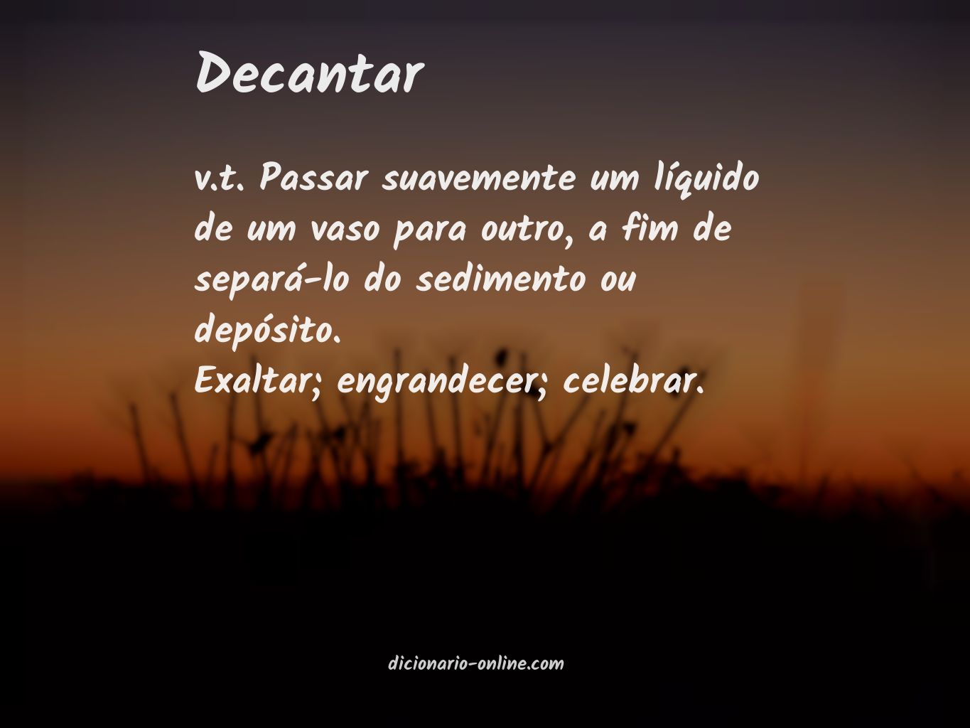 Significado de decantar