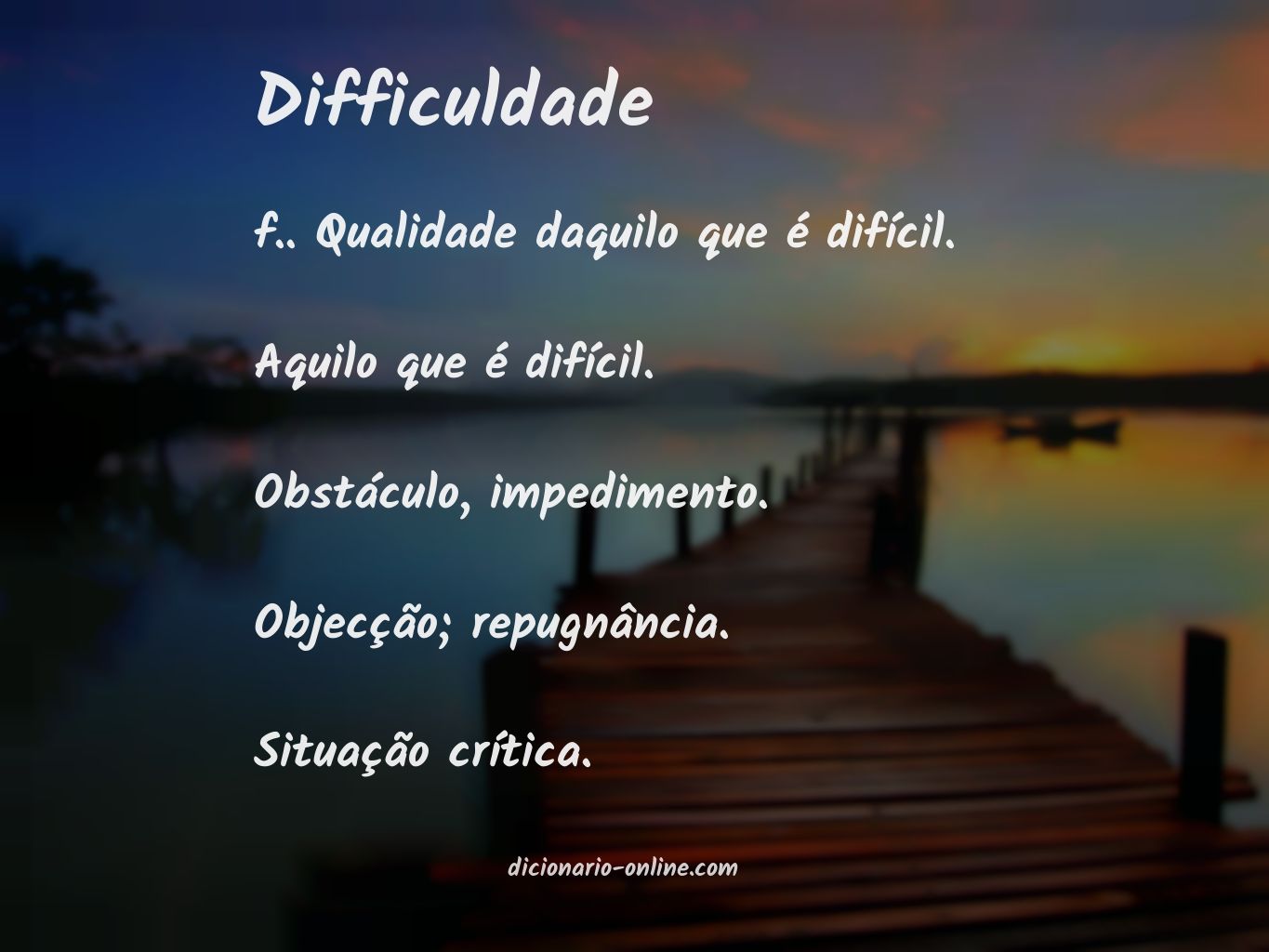 Significado de difficuldade