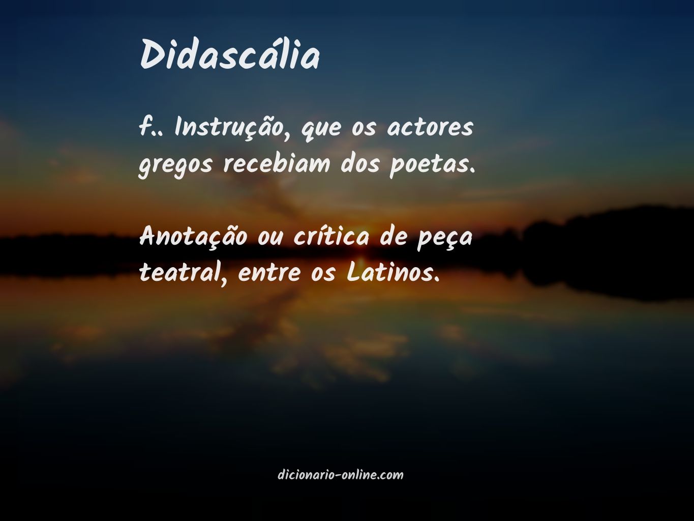 Significado de didascália