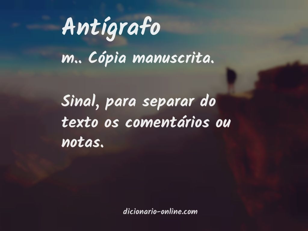 Significado de antígrafo