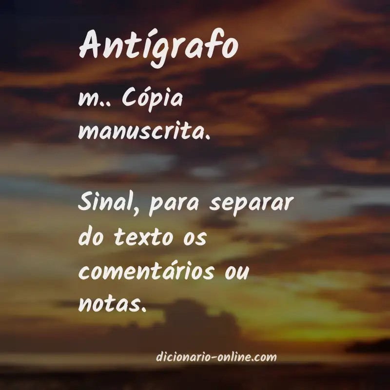 Significado de antígrafo