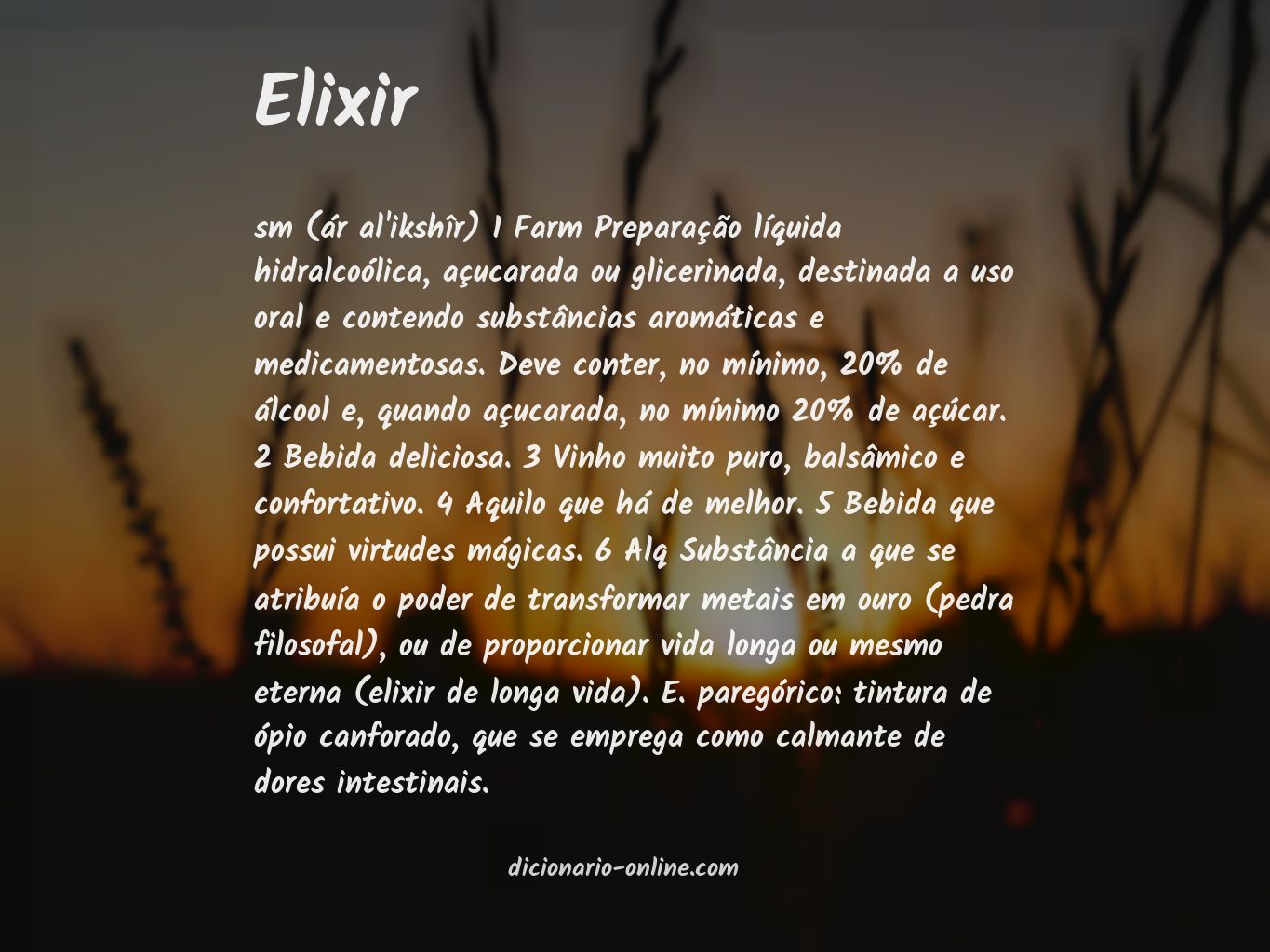 Significado de elixir