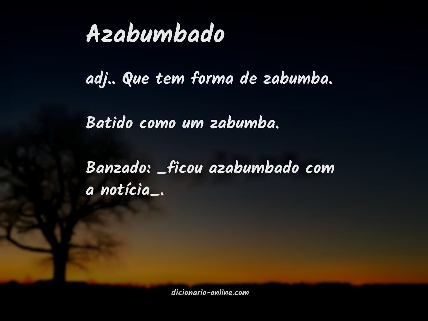 Significado de azabumbado