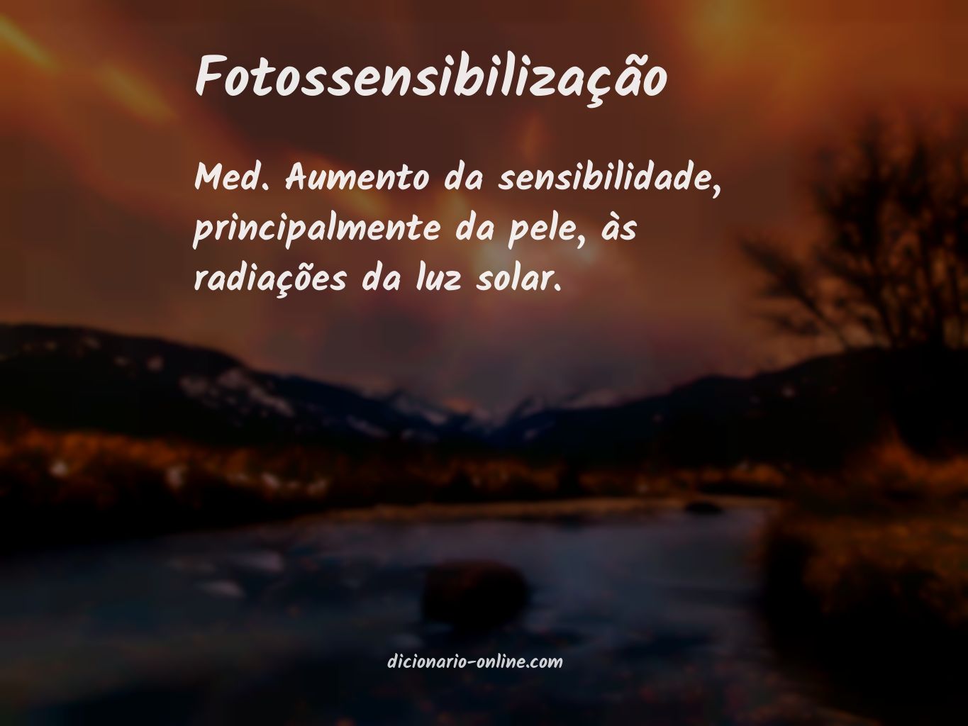 Significado de fotossensibilização