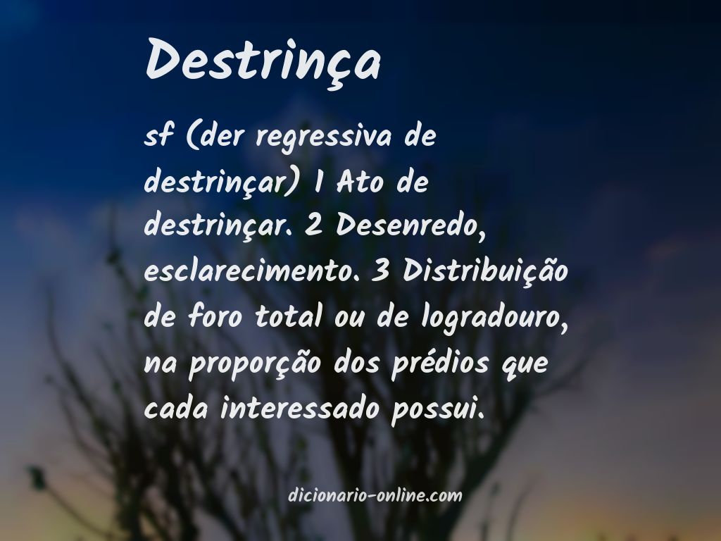 Significado de destrinça