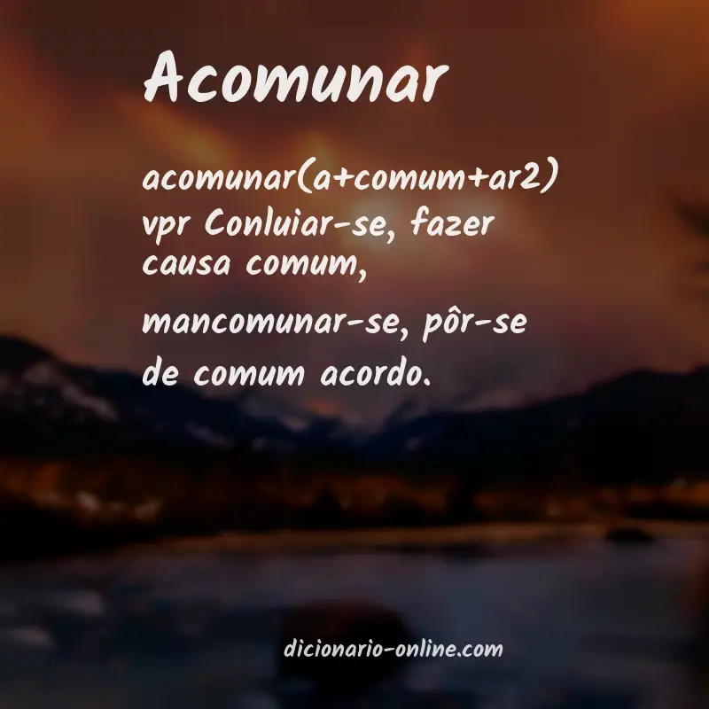 Significado de acomunar